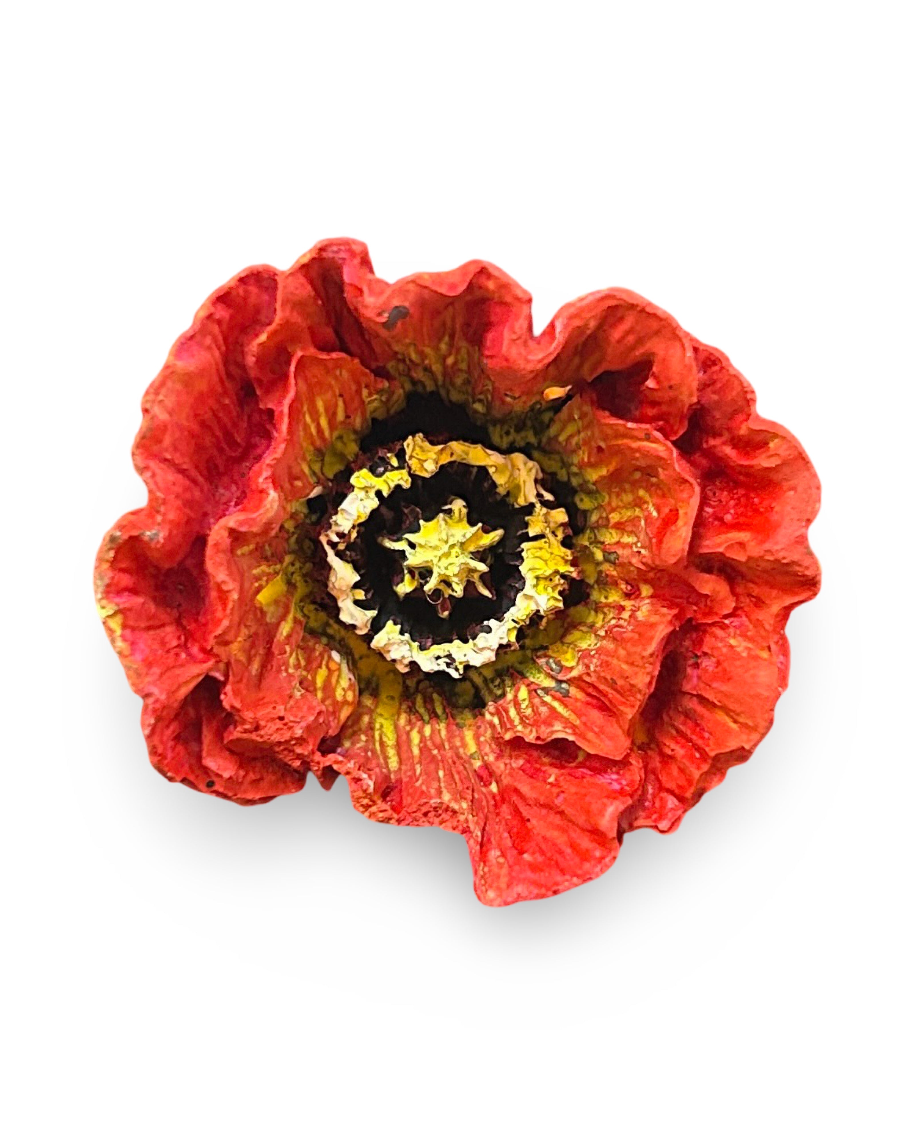 Poppy Flower Concrete Wall Art by Urban Soule