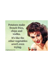 “Potatoes Make Vodka” Funny Retro Magnet