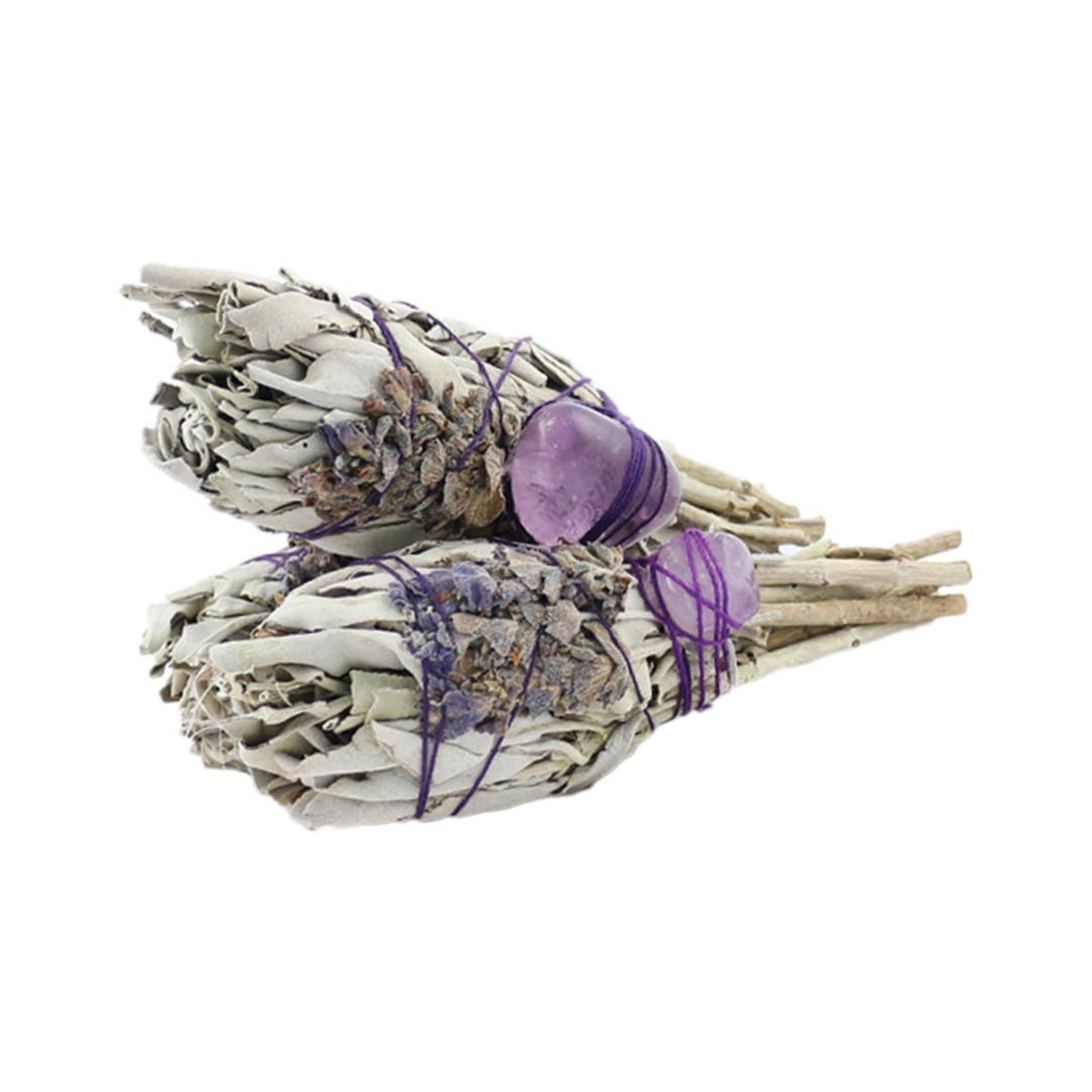 Amethyst & Lavender White Sage Botanical Torch – 4"