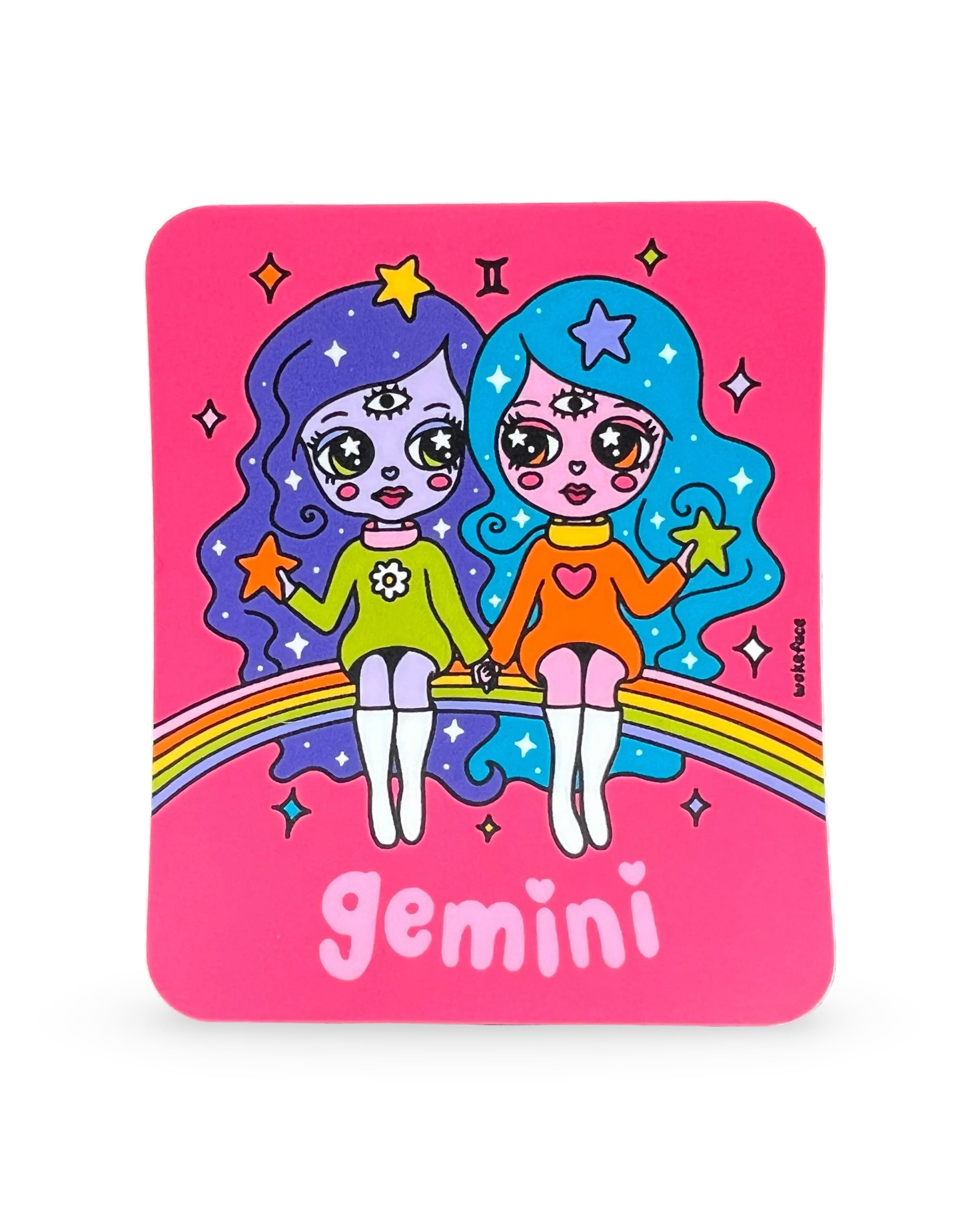 Wokeface Gemini Zodiac Vinyl Sticker | Salt Your Soul Gift Co.