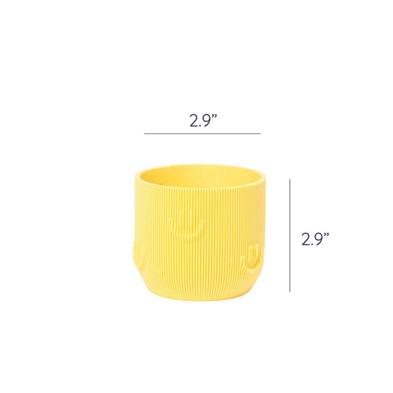 3D Printed 'Made From Plants' Plant Pot in Yellow - 2.9"