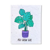 You Grow Girl Plantable Card