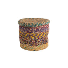  Recycled Cotton Sari Lidded Basket 8"