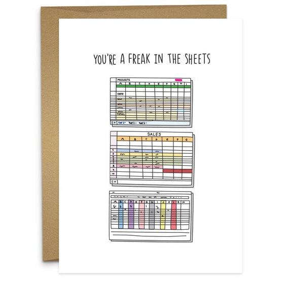 Freak in the Sheets Greeting Card