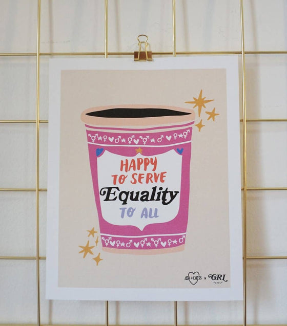 8" x 10" Equality Coffee Art Print