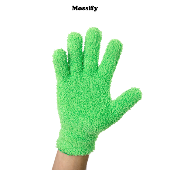 Microfiber Leaf-Shining Gloves in Green