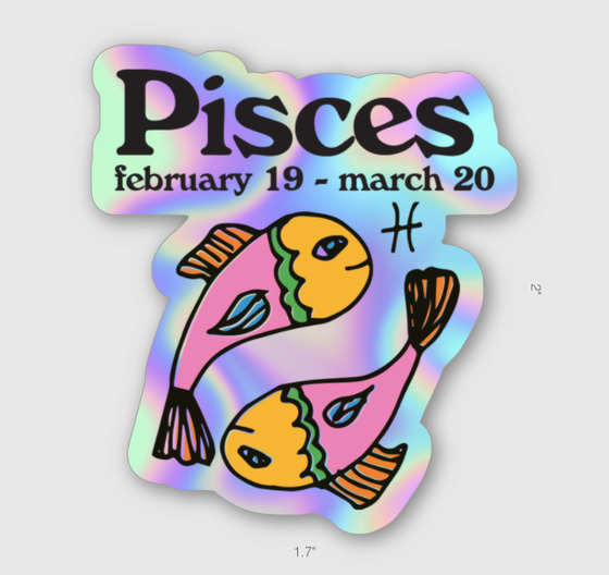 Pisces Zodiac Holographic Vinyl Sticker