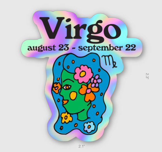 Virgo Zodiac Holographic Vinyl Sticker