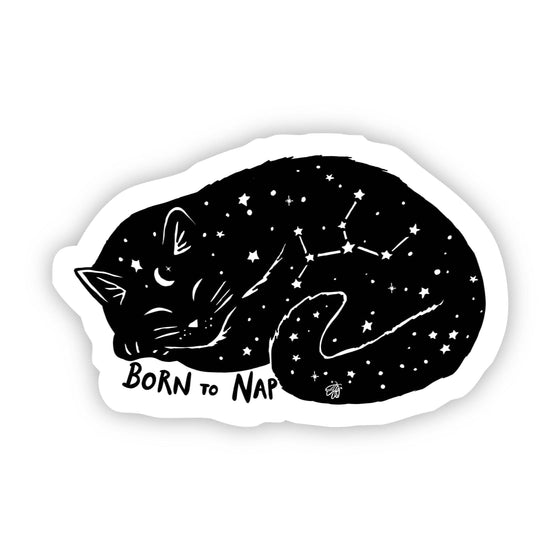Born to Nap Cat Star Sticker