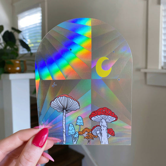 Mushroom Vinyl Suncatcher Sticker