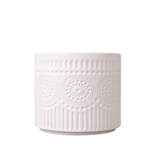 Boho White Ceramic Plant Pot | 5.3"