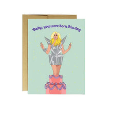  Gaga Born This Day Birthday Greeting Card