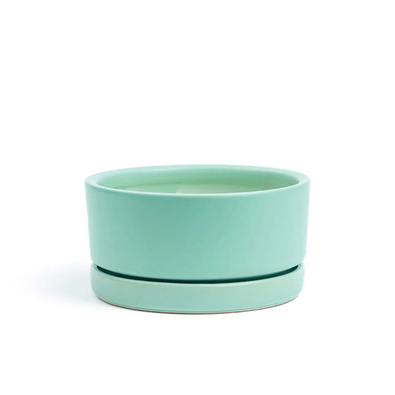 Low-Bowl Planter with Saucer in Sea Glass | 4.5 in - Salt Your Soul Gift Co