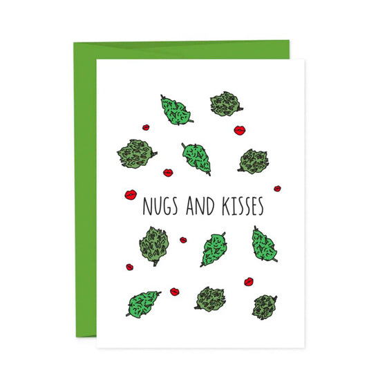 Weed Nugs And Kisses Love Card - Salt Your Soul Gift Co